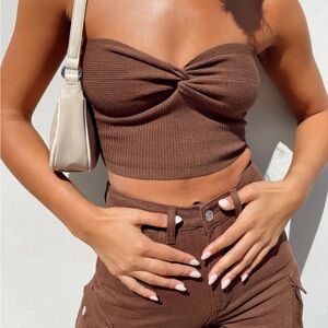 Princess Polly Kallista Tube Top Brown